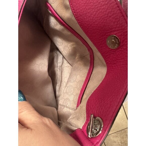 Michael Kors Jet Set Chain Crossbody Messenger Shoulder Bag Fuschia Hot Pink - Picture 4 of 6